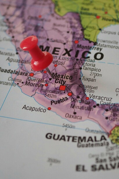 A map of Mexico and Central America. Mexico was severely impacted by Donald Trump's first presidency