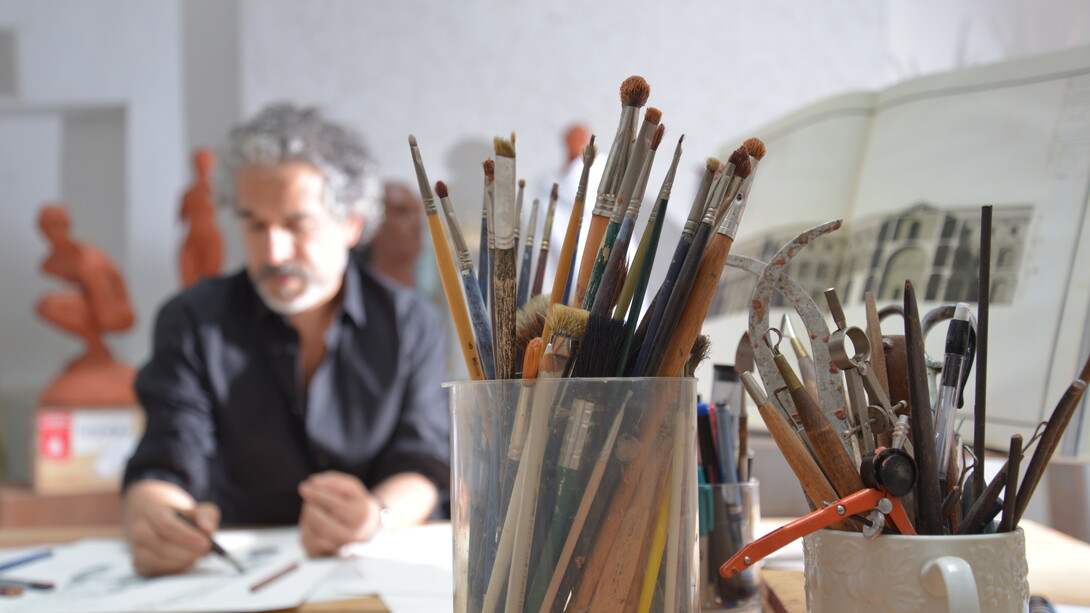 Jorge Marín en su estudio