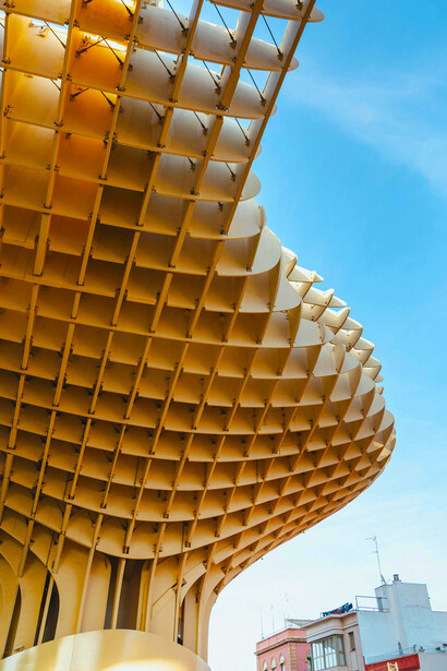 Seville, Spain. View of the Metropol Parasol, a wooden parametric structure at La Encarnación Square