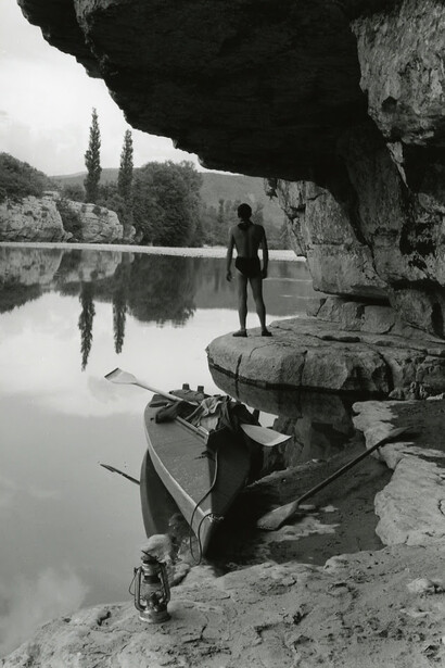 Fernand Fonssagrives (French, 1910-2003)
Ardèche self-portrait (kayak trip) (detail), 1936.
Gelatin silver print
paper 20 x 16" (50.8 x 40.6 cm). Courtesy of Deborah Bell Photographs