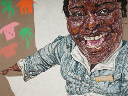 Schandra Singh, "Rose" 2014. Oil on linen, 84 x 108 in. Courtesy the artist and Thomas Erben Gallery, New York.