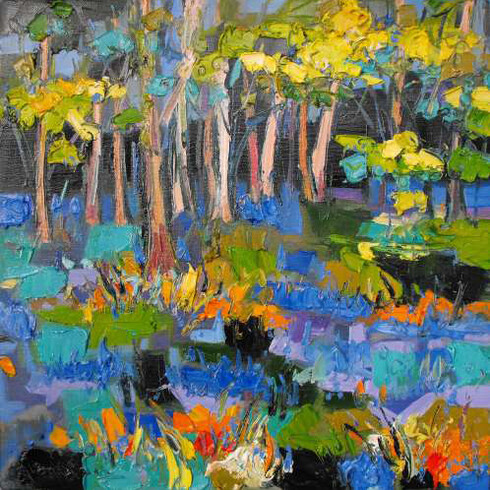 Bluebells at the Edge of the Forest by Judith I Bridgland