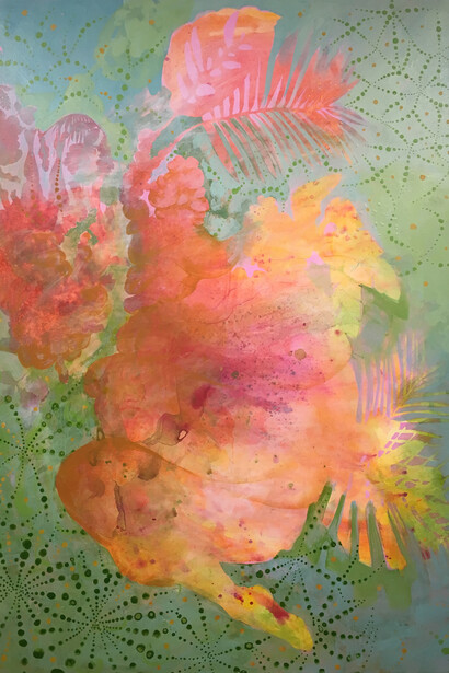 Firelei Báez The Wild Beyond, 2016
Acrylic and ink on canvas
60 x 48 inches (152.4 x 121.9 cm)