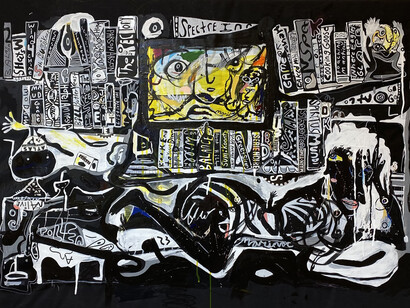 Devon Marinac, Bird of Ill Omen (2023), acrylic on canvas, 39x54 inches. Courtesy of the artist and Van Der Plas Gallery
