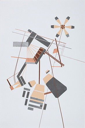 Jeehee Park, Drawing (mixed media collages), 2014, Copper tapes and zinc plates on paper