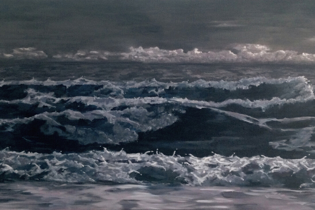 Christos Charisis, Untitled, 2014, acrylic on canvas, 134 x 300 cm