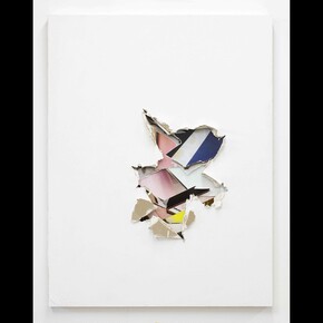 Felix Schramm, Multilayer 175, 2018, plasterboard, wood, aluminium, color, inkjet print, 100x130 cm