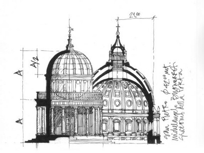 Renato Vivaldi, la Cúpula de San Pietro y el Tempietto del Bramante