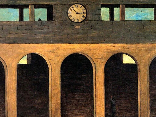 Giorgio de Chirico, El enigma de una hora (detalle), 1911