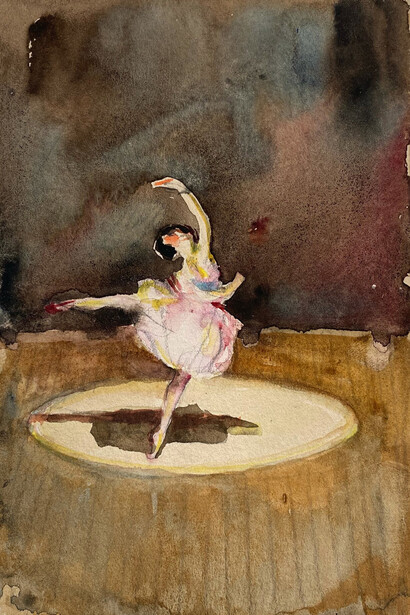 John Held, Jr., Toe dancer on stage, Salt Lake City, c.1890. Courtesy of BYU Museum of Art