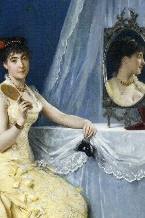 "En el baño", óleo sobre madera, Gustave Léonard de Jonghe, siglo XIX