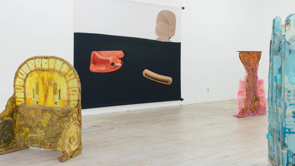 Bottle, Comb, Crutch, Wrench. Courtesy of 315 Gallery