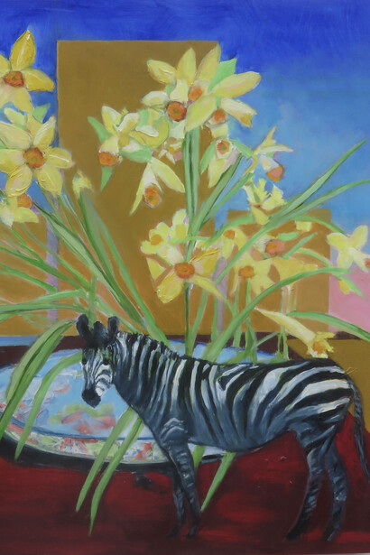 Katherine Pappas-Parks, Spezzatura - 1 daffodils, 2024. Courtesy of Walter Wickiser Gallery