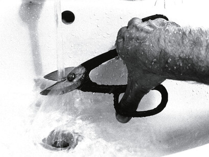 Fabrizio Plessi, 100 Pezzi D'Acqua, action, photography on wood1973