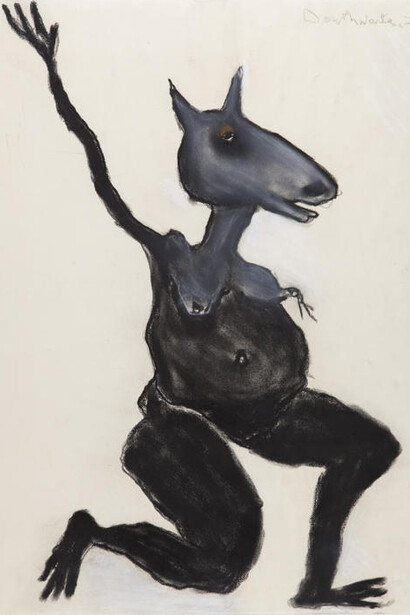 Pat Douthwaite, Demetre, 1975, pastel, 62.5 x 47.5 cm