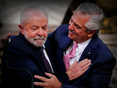 Lula da Silva, Präsident von Brasilien, und Alberto Fernández, Präsident der Republik Argentinien