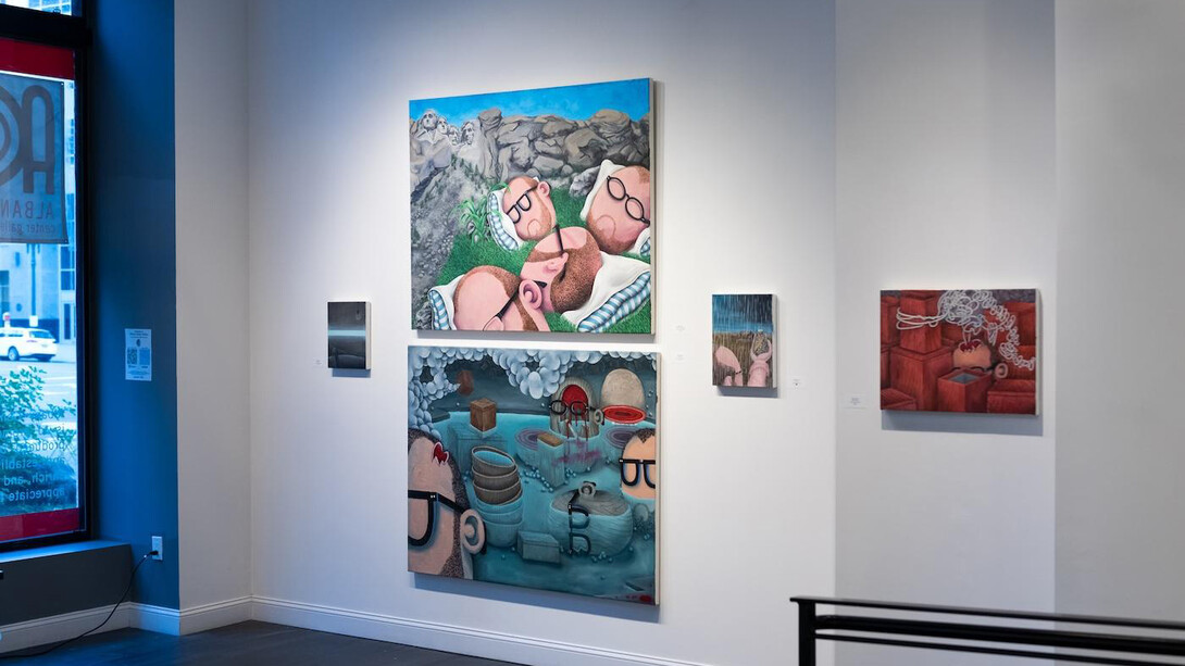 Brian Cirmo, Then and now, exhibition view. Courtesy of Albany Center Gallery. Photo by Sean Corcoran