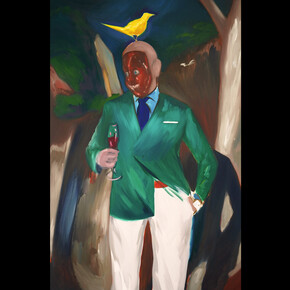 Kenrick McFarlane, Portrait Study of a High Value Male, 2023, signed and dated verso, oil on canvas, 72x48 inches. Courtesy the artist and M+B Gallery, LA