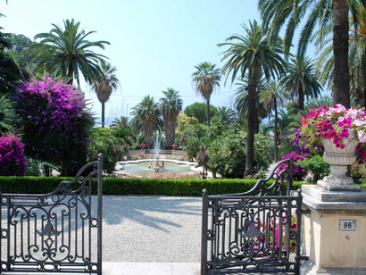 L'ingresso del parco di Villa Ormond, a Sanremo