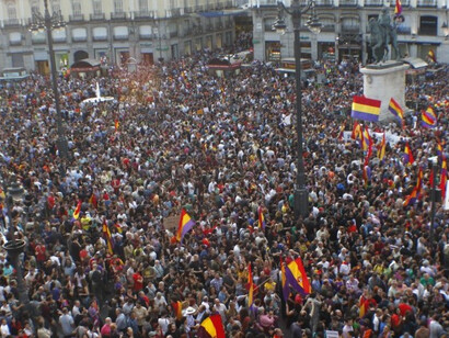 Manifestación en la Plaza de España