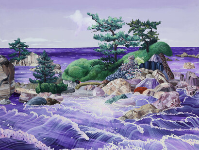 Eguchi Ayane, Cobalt violet sea, 2016, oil on canvas, 130.5 x 162.2 cm © Eguchi Ayane, Courtesy of Mizuma Gallery
