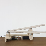 Mire Lee, Exercise for things with bones, 2016, Oil clay on a found object, motor structure with mixed media, 15 x 7 x 38 cm. Courtesy of Kukje Gallery