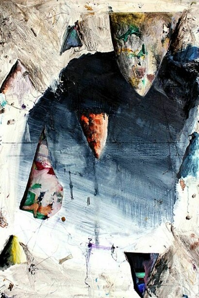 Mike Olin, Dewclaw (cavepool), 2011, oil, mixed media on linen, 36h x 27w in.