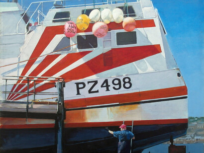 Brian Mitchell, Man painting boat