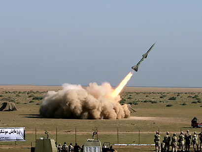 Iranian close-range ballistic missile (CRBM) displayed during the Great Prophet IV military exercise; the following four sources identify this missile as the Tondar-69