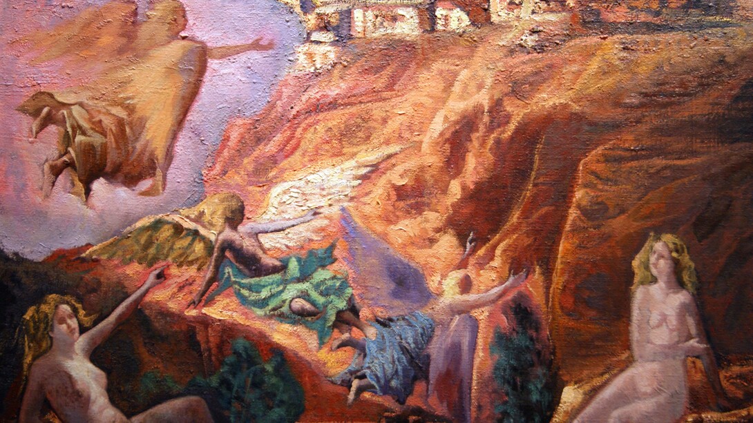 Victorio Rodríguez Gómez. Alegoría de Toledo. 81 x 116 cm. Óleo sobre tela