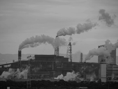 Male-made factories release toxic fumes that are destroying the atmosphere and contributing to the detriment of climate change