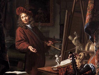 «O estúdio do pintor» Michiel van Musscher (1645-1705)