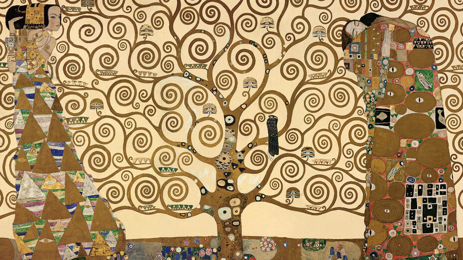 Gustav Klimt; El árbol de la vida: Friso Stoclet, 1909, Museo de Artes Aplicadas de Viena, Austria (detalle)​