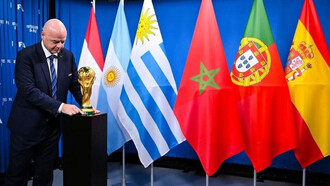Gianni Infantino, presidente de la FIFA, presenta las sedes del próximo Mundial de 2030