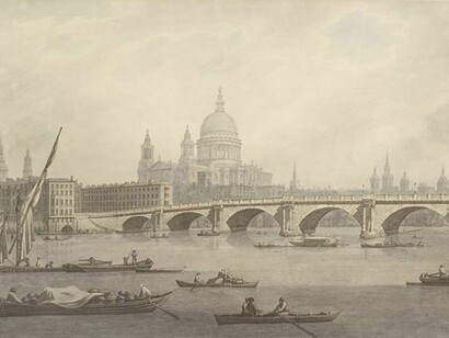 Joseph Farrington, View of London Bridge from the South West, 1789, courtesy Museum of London