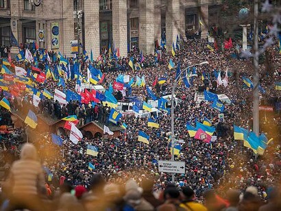 Ukranians at the Maidan protest, Kyiv, Ukraine, 2014 