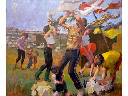 Hanging Out, 2014, Oil on linen, 71 x 57cm, © Kevin Sinnott, courtesy of Flowers Gallery