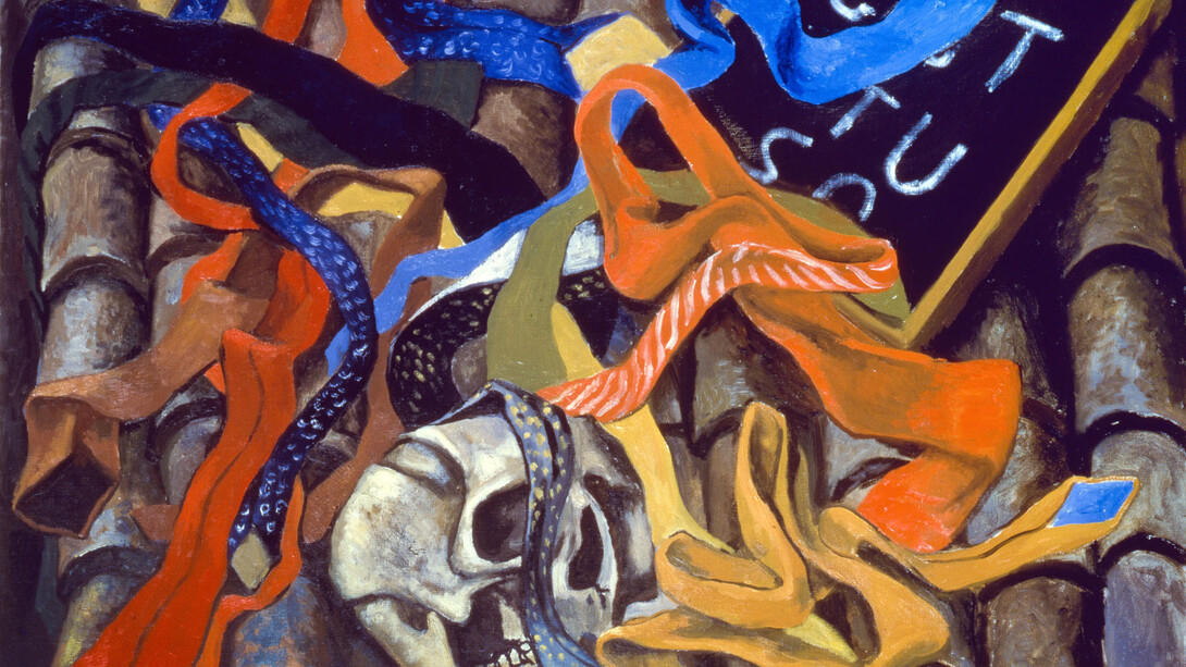 Renato Guttuso, Teschio e cravatte, 1979 Olio su tela, cm 80x95 Roma, Archivi Guttuso © Renato Guttuso by SIAE 2016. Courtesy of MiBACT
