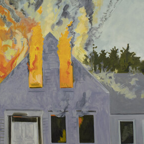 Lois Dodd, Burning house, lavender, 2007. Courtesy of Kunstmuseum Den Haag