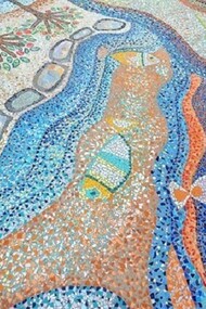 Le mosaïque de la Paroisse du Saint-Esprit. Indicatore, Arezzo, Italie.