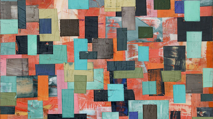 Vincent Pomilio, Southernmost Painting (detail), 2015. 20 x 20 inches, acrylic pigmented plaster and wax on panel