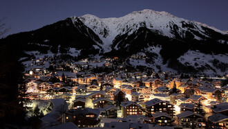 A surreal shot of Davos in the night