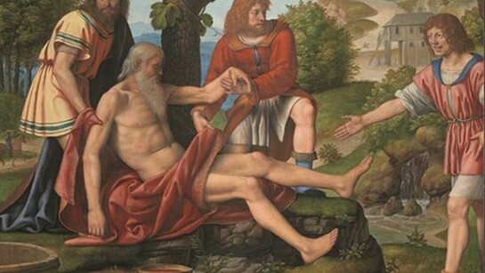 Bernardino Luini, Scherno di Cam, 1514‐1515 circa, tavola trasportata su tela, cm 166 x 140, Milano, Pinacoteca di Brera, Reg. Cron. 374, Su concessione del Ministero per i Beni e le Attività, Culturali e del Turismo