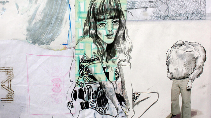 Daniel Davidson, Untitled, 2014, Mixed media on paper, 30 x 30 inches