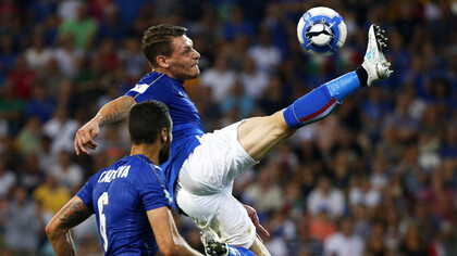 Belotti e Candreva con la maglia della nazionale