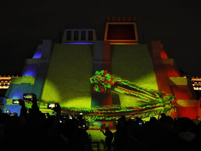 Recreación del Templo Mayor en el Zócalo de la Ciudad de México