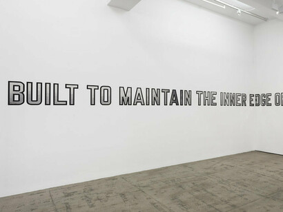Lawrence Weiner, Exhibition view. Courtesy of Marian Goodman Gallery