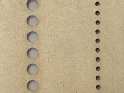 Dadamaino
Volume, 1958
Tela forata, 40x30 cm
Courtesy A arte Invernizzi, Milano
Foto Bruno Bani, Milano. Dettaglio