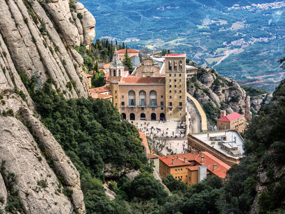 Vista del Monasterio de Montserrat, Cataluña