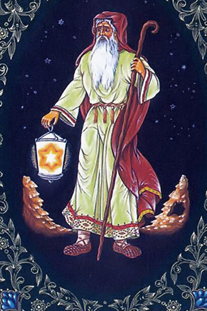 The Hermit - IX - Major Arcana  Russian Tarot of St. Petersburg